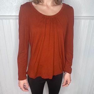Talbots Womens Med Long Sleeve Scoop Neck
